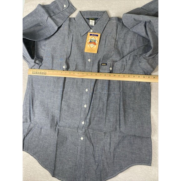 NOS Vintage Osh Kosh B'gosh Shirt Men 2XLT Tall Chambray Cotton Blue - Picture 6 of 9